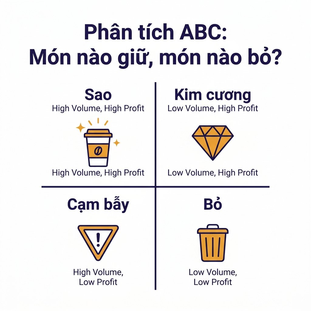 Phân tích ma trận ABC cho thực đơn quán cafe