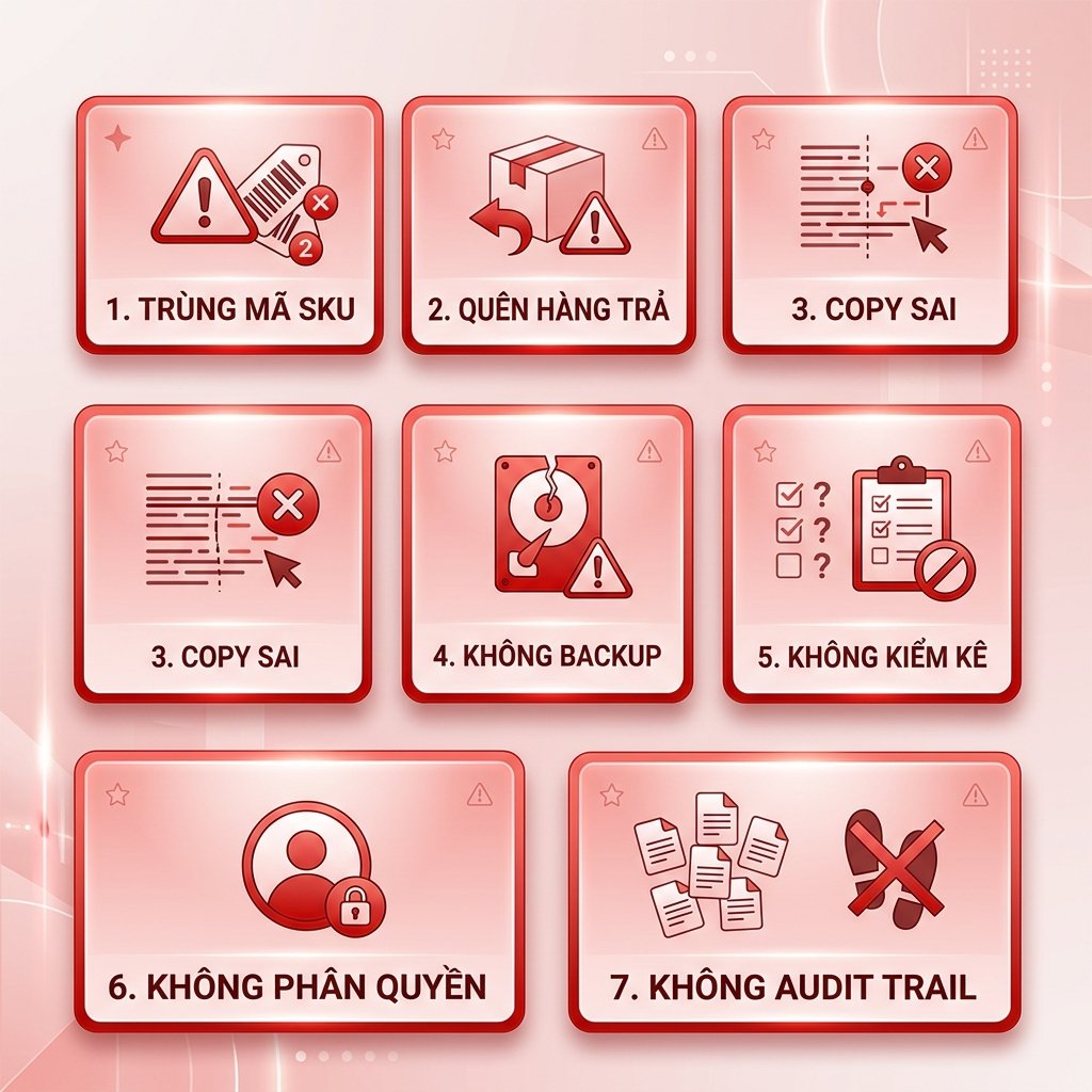 7 lỗi thường gặp khi quản lý XNT bằng Excel