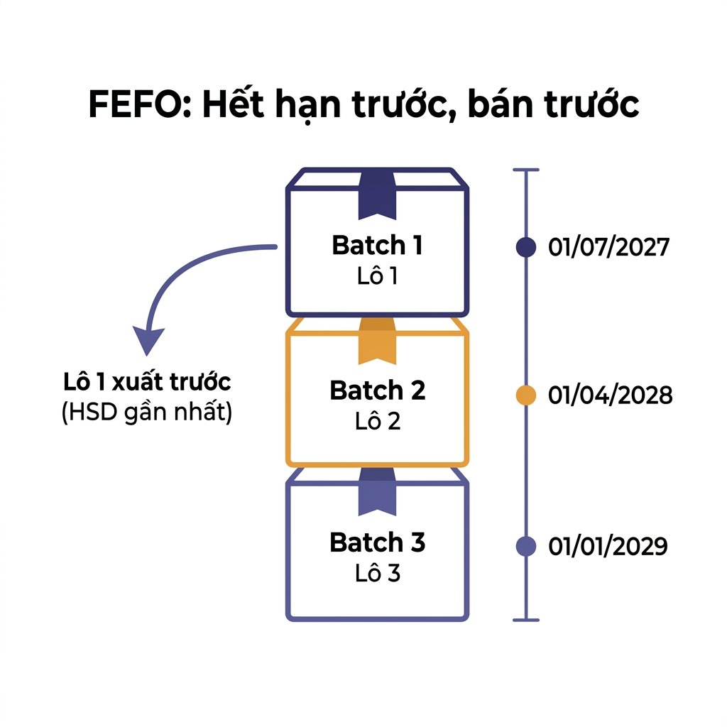 Quy tắc FEFO trong quản lý kho mỹ phẩm bằng Excel