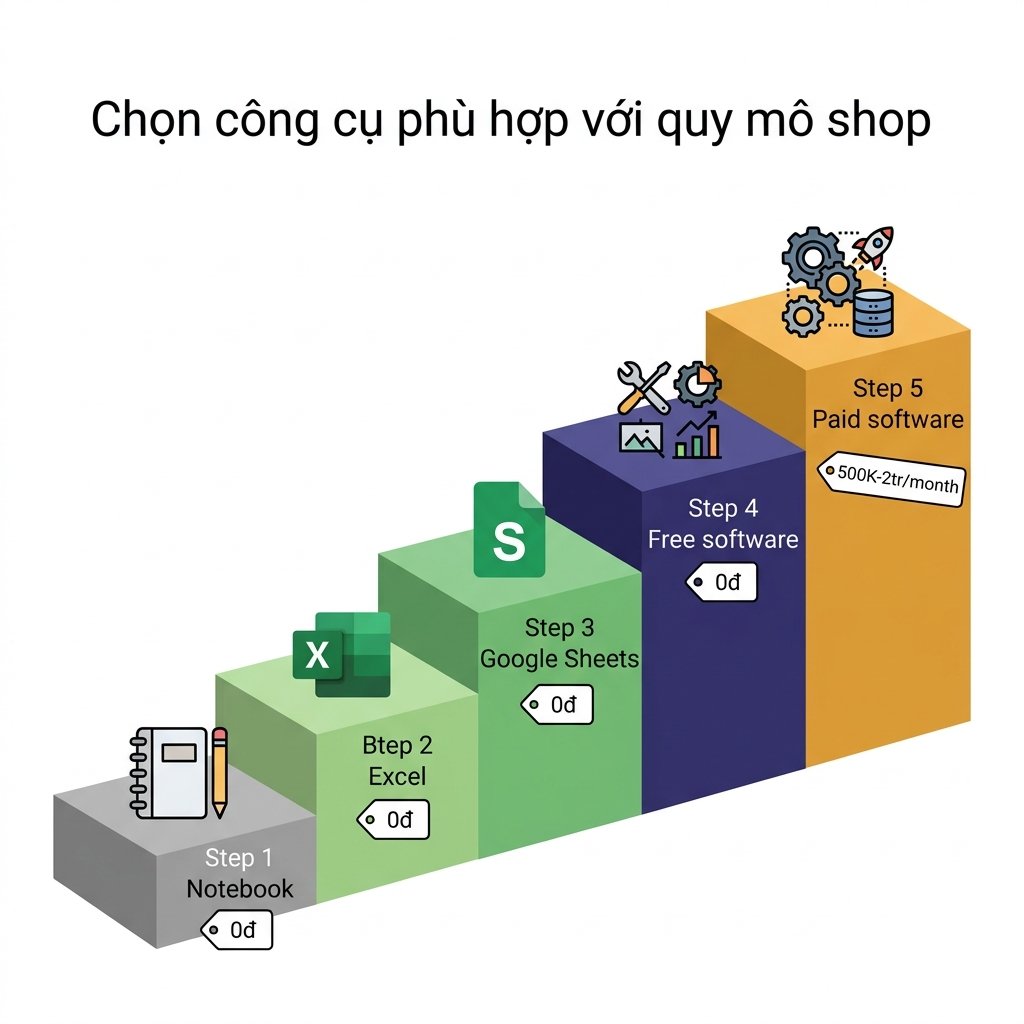 Bảng so sánh công cụ quản lý kho cho shop nhỏ