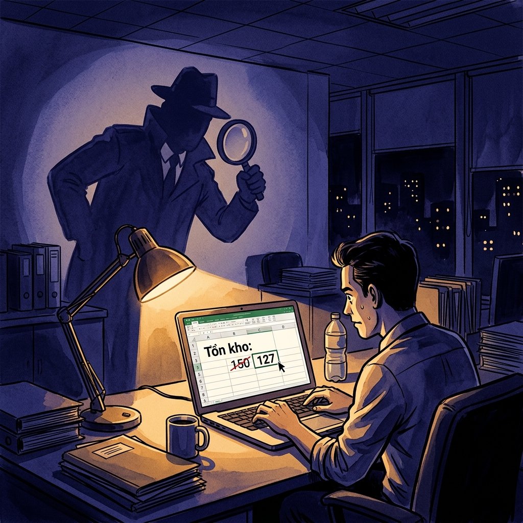 Nhân viên sửa bảng xuất nhập tồn excel mà không ai biết — không có nhật ký thay đổi