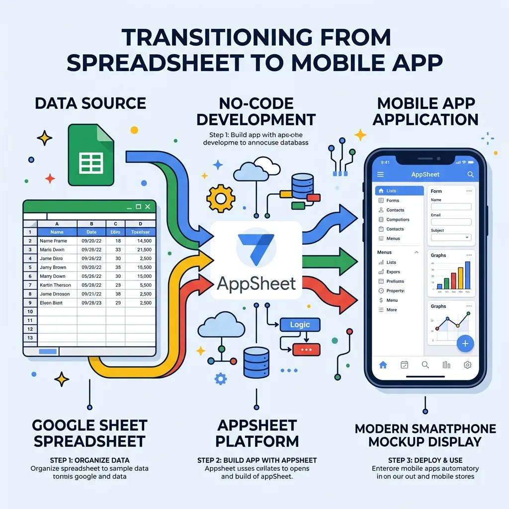 Tạo app di động từ Google Sheet không dùng code