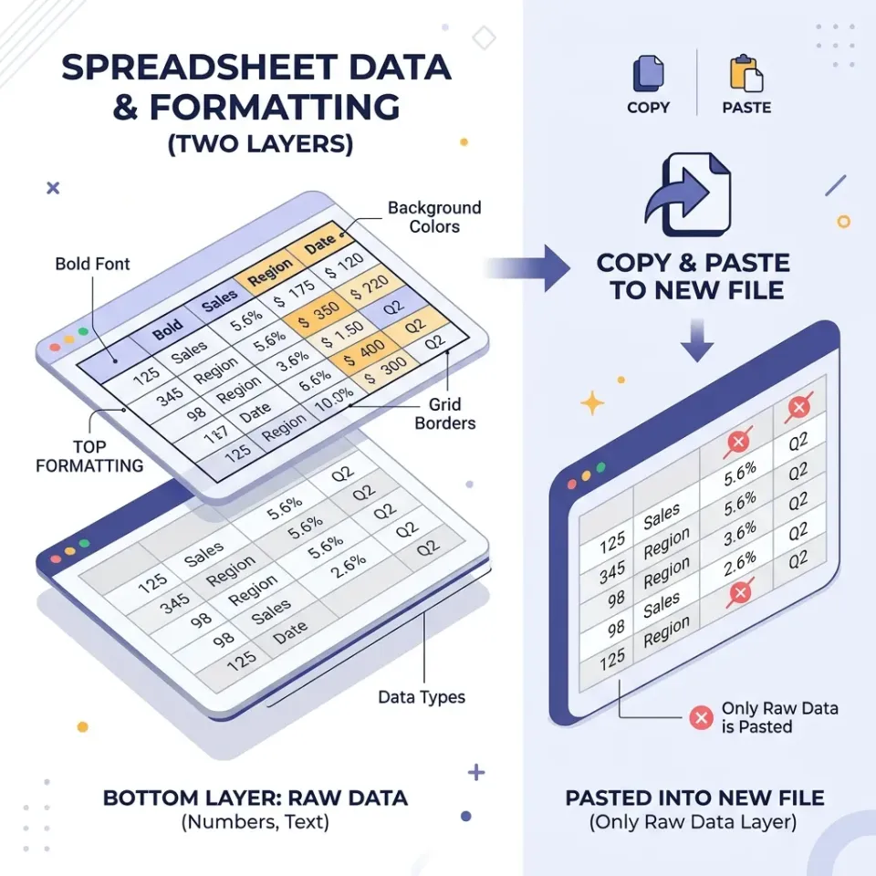 Sửa lỗi file Excel bị mất định dạng khi copy paste