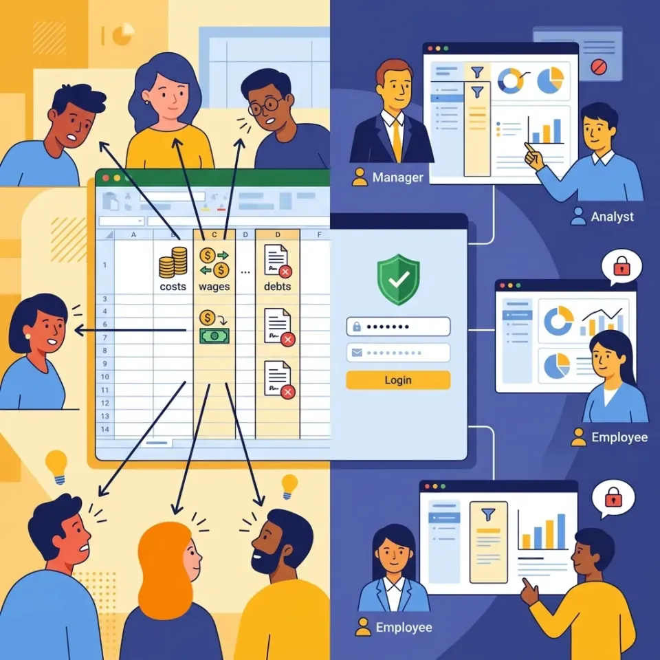 So sánh bảo mật dữ liệu Excel và Web App