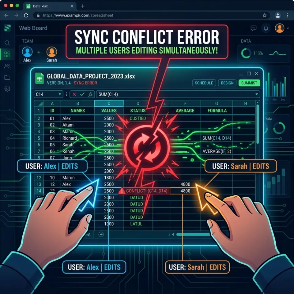 khắc phục lỗi đồng bộ file excel bị lỗi dùng chung