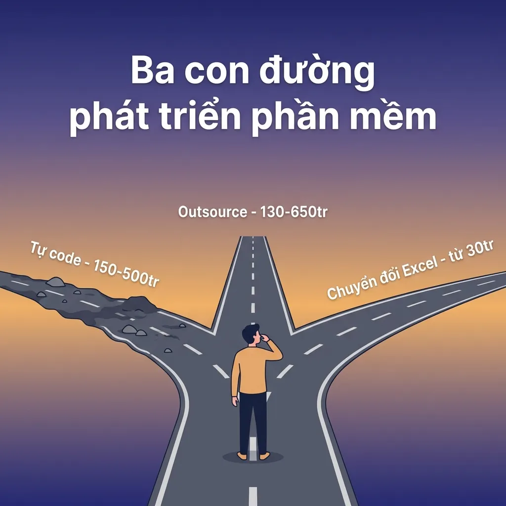 Ba con đường rẽ nhánh phát triển phần mềm nội bộ